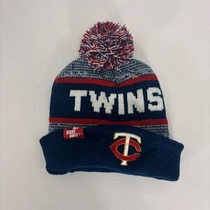 MLB Minnesota Twins Baseball Navy Blue Pom Pom Winter Hat
